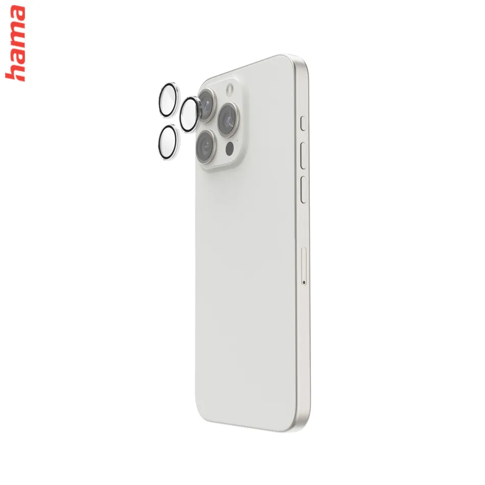 Hama Cam Protect, ochrana fotoaparátu pre Apple iPhone 15 Pro/15 Pro Max, 3 individuálne sklá