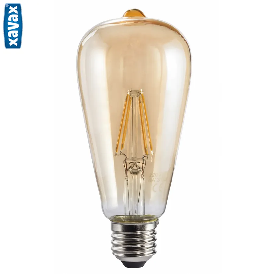 Xavax LED Filament žiarovka E27, 410lm, vintage jantárová