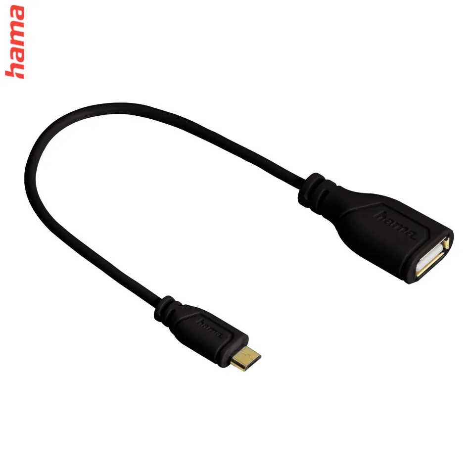 Hama micro USB OTG redukcia Flexi-Slim, obojstranný konektor, 15 cm, čierna