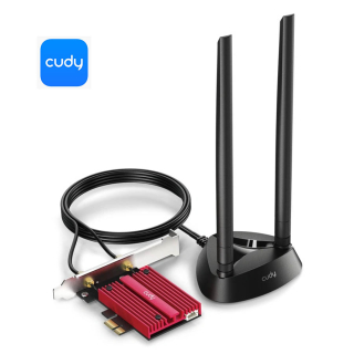 Cudy AX5400 Wi-Fi 6E PCI-Express sieťová karta, Tri-Band, ext. anténa so stojančekom (WE4000)