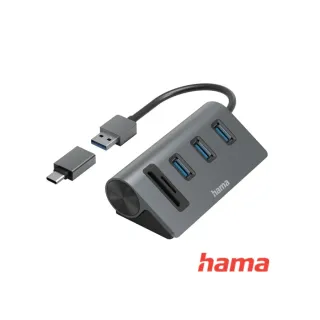 Hama USB hub a čítačka kariet, 5 portov, USB-C adaptér