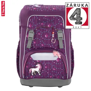 Školská taška pre prvákov GIANT - 5-dielny set, Step by Step Dreamy Unicorn Nuala, certifikát AGR