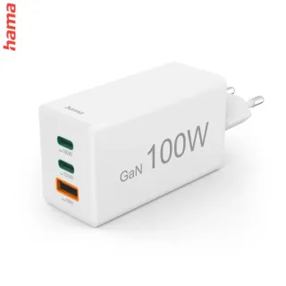 Hama rýchla USB nabíjačka GaN 2x USB-C + USB-A, PD/QC, 100 W