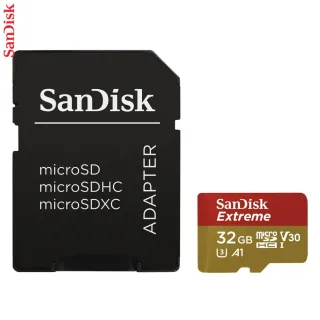 SanDisk Extreme micro SDHC 32 GB 100 MB/s A1 Class 10 UHS-I V30, adapter,akčné kamery