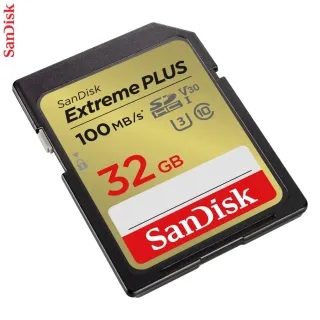 SanDisk Extreme PLUS 32 GB SDHC Memory Card 100 MB/s & 60 MB/s, UHS-I, Class 10, U3, V30