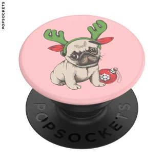 PopSockets PopGrip Gen.2, Holiday Pug, vianočný mopslík