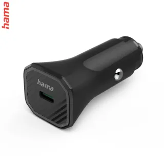 Hama Eco rýchla USB nabíjačka do vozidla, USB-C PD/QC 25 W, čierna