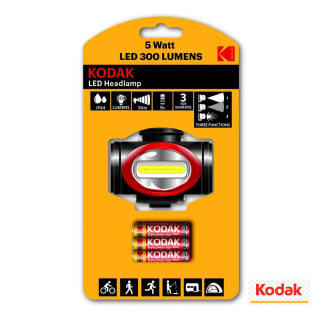 Kodak LED čelovka Headlamp 300, 300 Lúmenov + 3x AAA Extra Heavy Duty