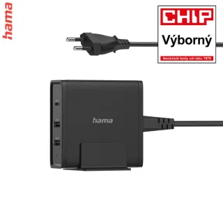 Hama rýchla stolná USB nabíjačka, 1x USB-C, 2x USB-A, PD 65 W