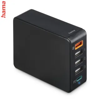 Hama rýchla stolná USB nabíjačka, 4x USB-A, 1x USB-C, PD/QC, 51 W, 1,2 m