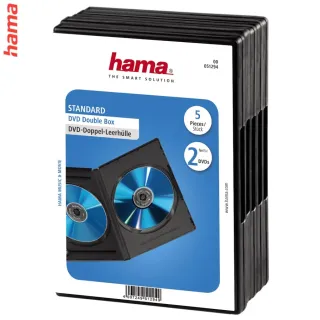 Hama DVD obal, double, 5 ks/bal., farba čierna