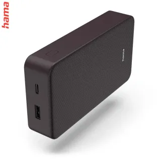 Hama Colour 20, powerbanka 20000 mAh, 3 A, výstup: USB-C, USB-A, slivková