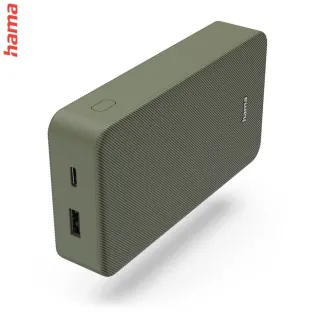 Hama Colour 20, powerbanka 20000 mAh, 3 A, výstup: USB-C, USB-A, zelená