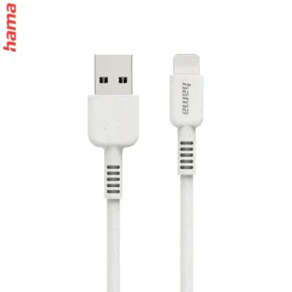 Hama Eco MFi kábel USB 2.0 pre Apple, USB-A - Lightning, 1 m, biely