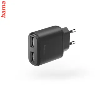 Hama USB nabíjačka, 2x USB-A, 12 W (2,4 A)