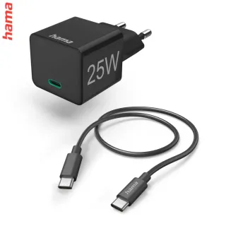 Hama set: rýchla USB nabíjačka USB-C PD/QC 25 W + kábel USB C-C 1,5 m