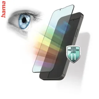 Hama Anti-Bluelight+Antibacterial, 3D ochranné sklo pre Apple iPhone 13/13 Pro