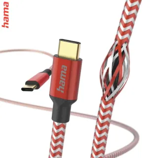 Hama kábel Reflective USB-C 2.0 typ A-C 1,5 m, červená