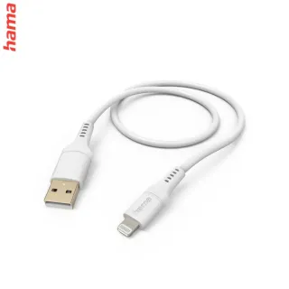 Hama MFi USB kábel pre Apple, USB-A Lightning , 1,5 m Flexible, silikónový, biely