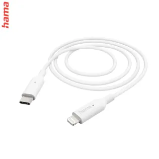 Hama MFi USB-C Lightning kábel pre Apple, 1 m, biely