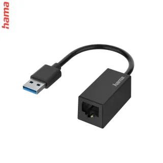 Hama sieťový adaptér USB-A - RJ45, Gigabit Ethernet