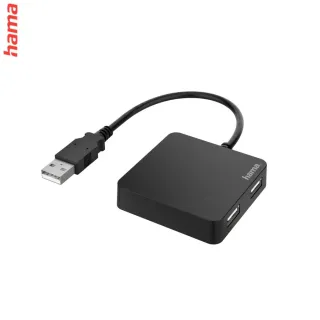 Hama USB 2.0 hub, 1:4, čierna