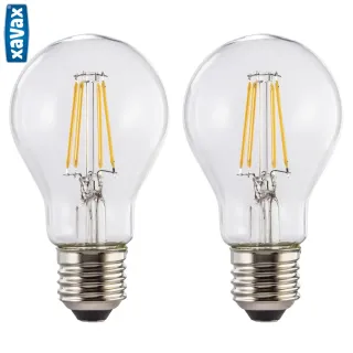 Xavax LED Filament žiarovka, E27, 806 lm (nahrádza 60 W), teplá biela, číra, 2 ks v škatuľke