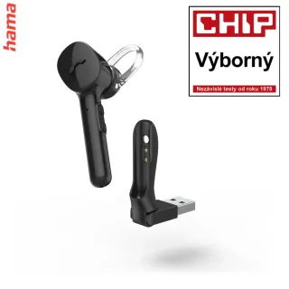 Hama MyVoice1300, mono Bluetooth Headset, pre 2 zariadenia, hlasový asistent (Siri, Google)